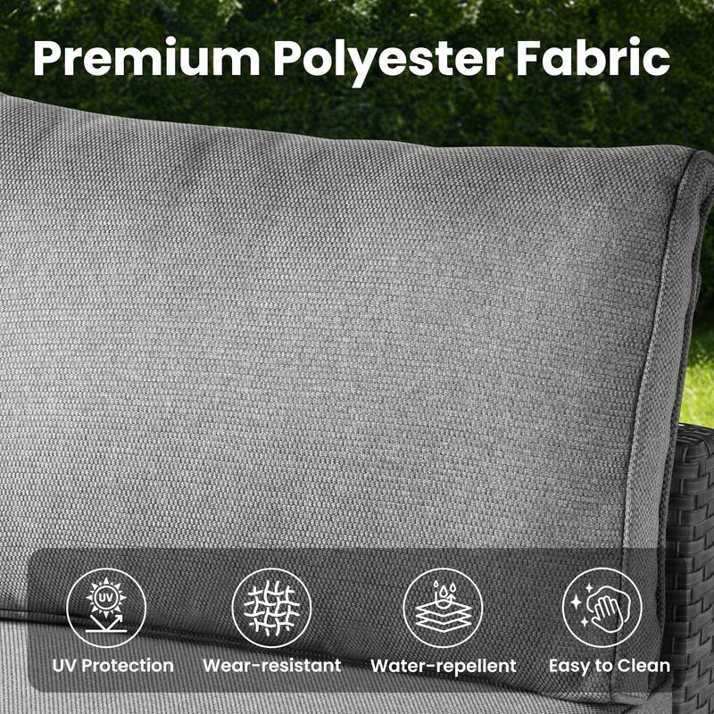 XIZZI 5-Piece Patio Wicker Furniture Conversation Set with Table