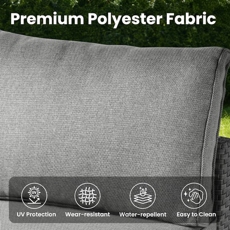 XIZZI 8-piece Patio Outdoor Wicker Furniture Swivel Chair Set