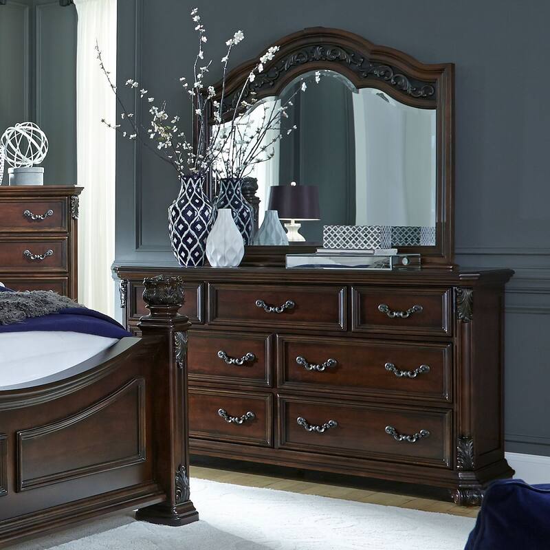 Liberty Furniture Messina Estates Poster Bed, Dresser & Mirror, Chest, Night Stand - King or Queen