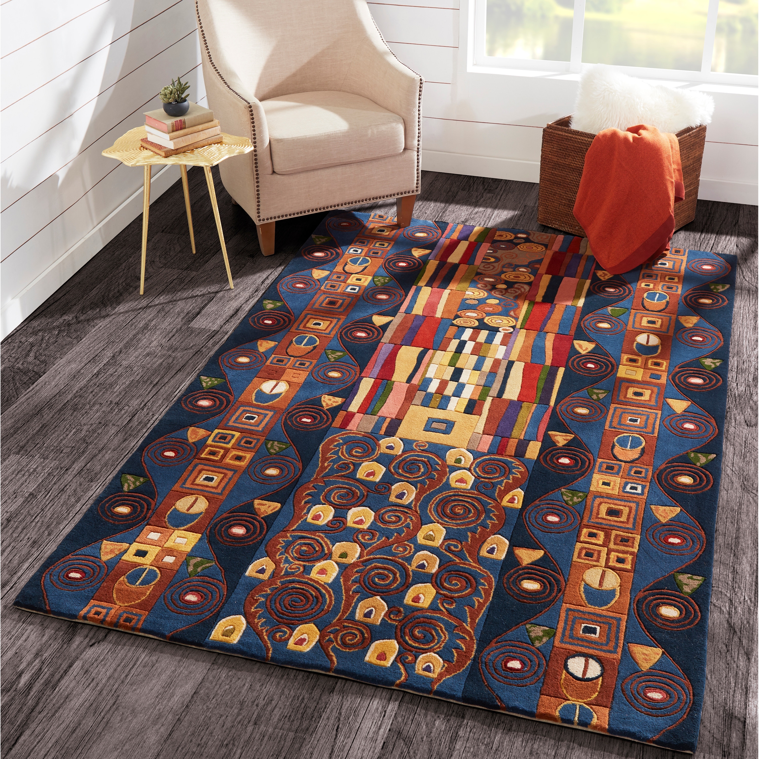 Momeni New Wave Hand Tufted Wool Contemporary Abstract Area Rug.