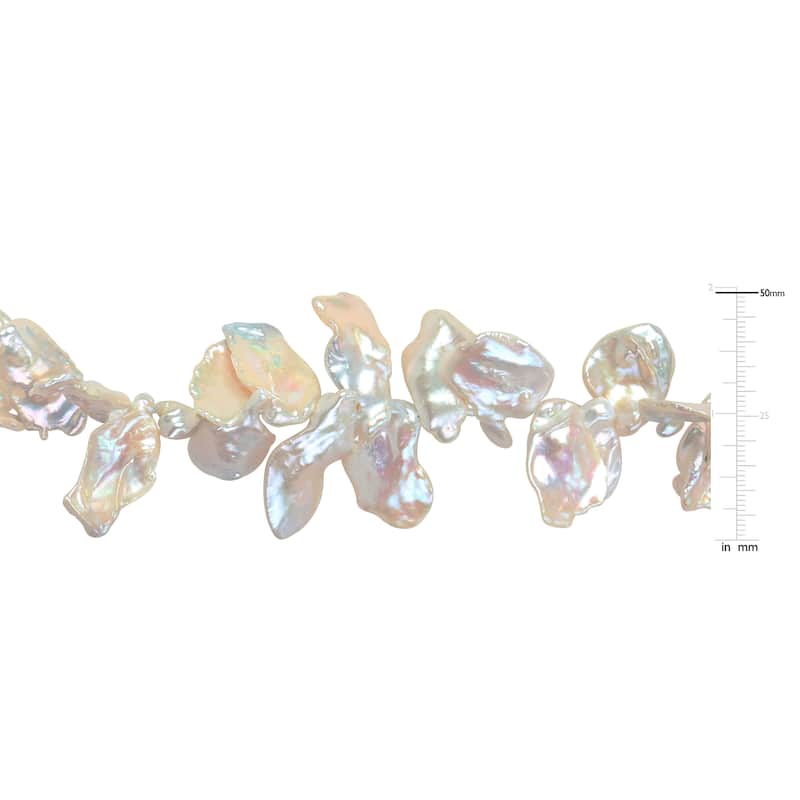Miadora 18mm Cultures Keshi Pearl Necklace Sterling Silver Clasp - 17 in