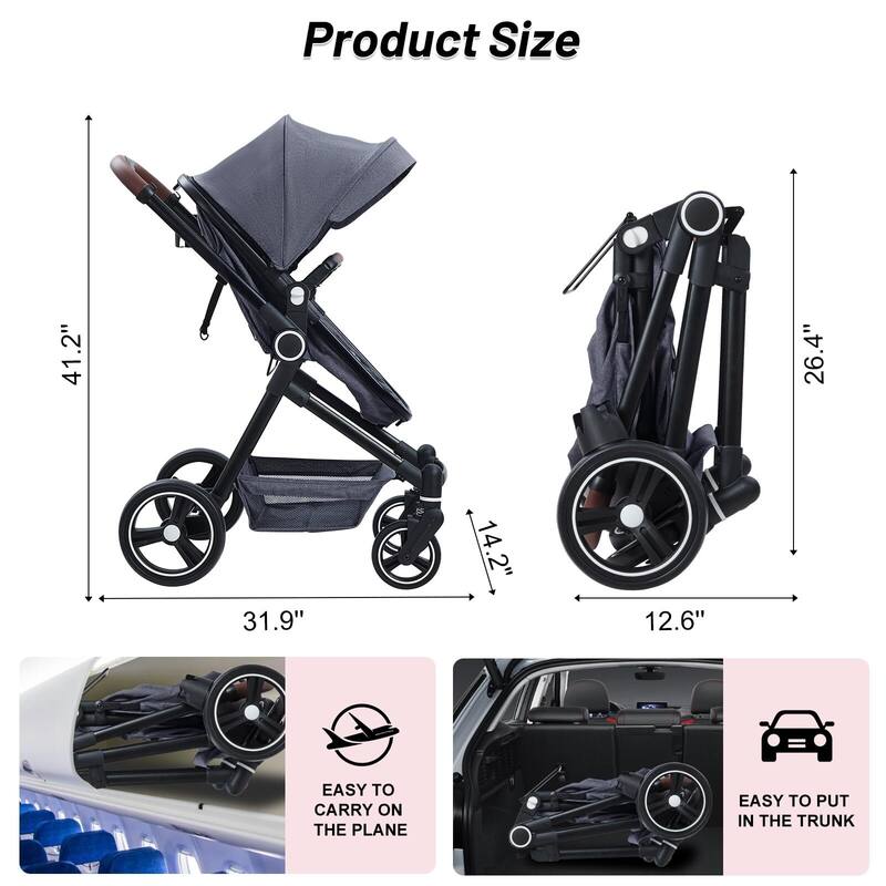 Convertible Baby Stroller for Toddler 1-3