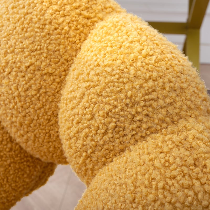 Yellow Modern 24.6" Upholstered 360° Swivel Accent Chair with Five Durable Casters and High-Density Soft Sponge