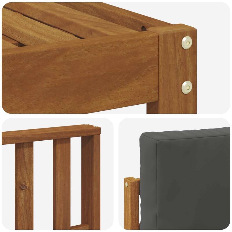 vidaXL Outdoor Sofa Set with Cushion 7 pcs Natural and Anthracite