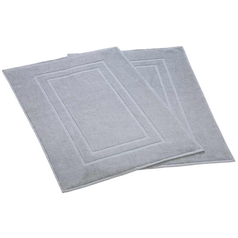 Cotton Terry Absorbent 900 GSM Cotton Bath Mat - (Set of 2)