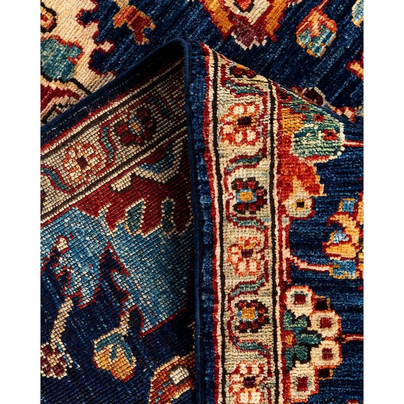 Serapi One-of-a-Kind Hand-Knotted Runner Rug - Blue, 2' 8" x 9' 9" - 2' 8" x 9' 9"