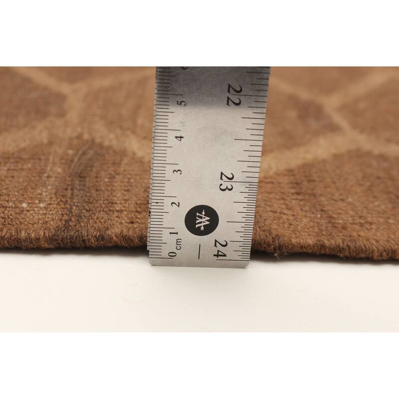 ECARPETGALLERY Flat-Weave Ankara FW Brown Wool Kilim - 6'4 x 8'1