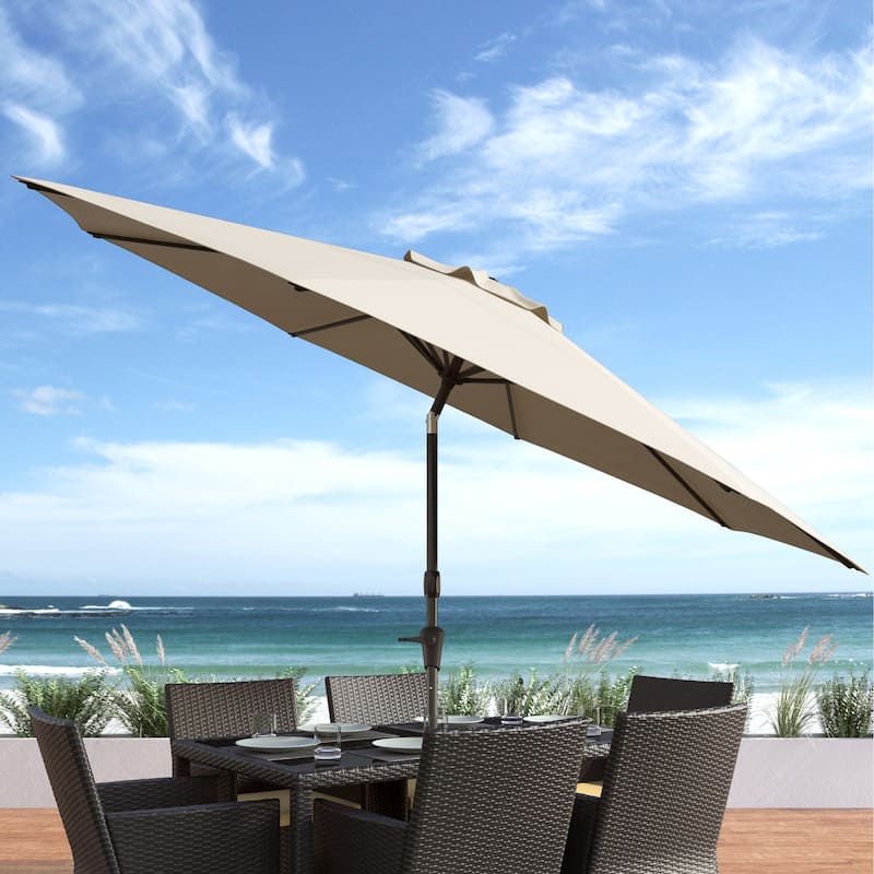10ft Wind Resistant Tilting Patio Umbrella - Warm White