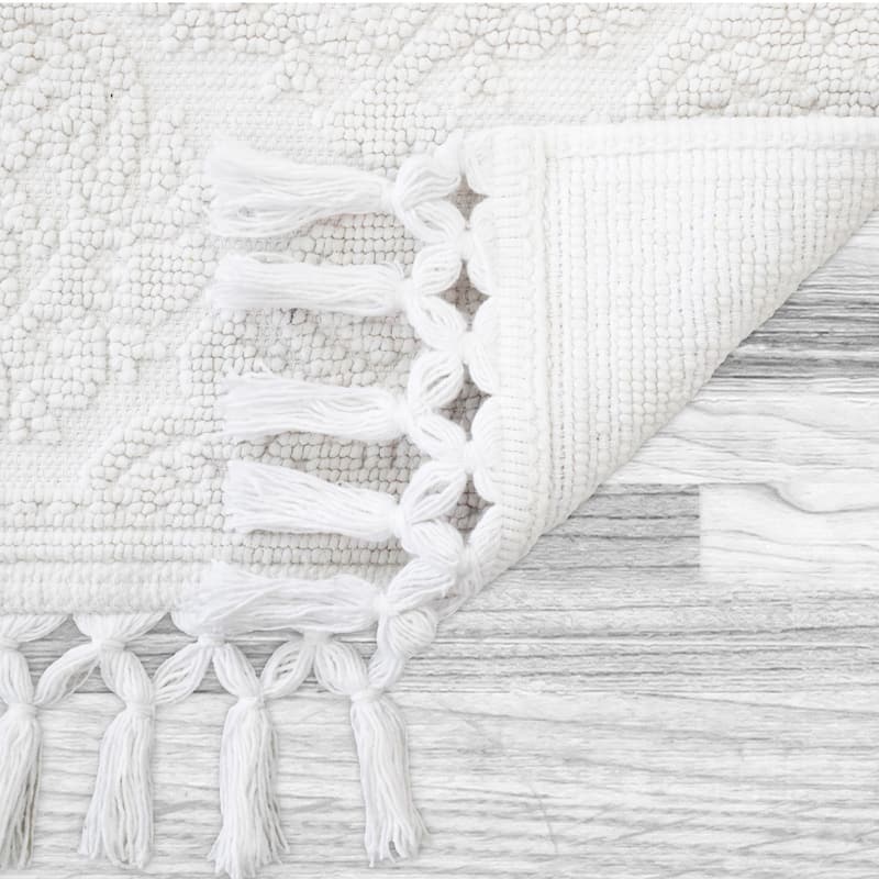 Jean Pierre Ricardo Cotton Fringe Bath Rug