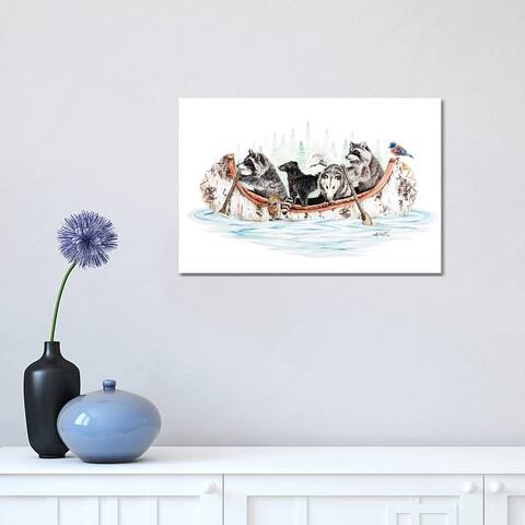 iCanvas "Critter Canoe" by Holly Simental Canvas Print