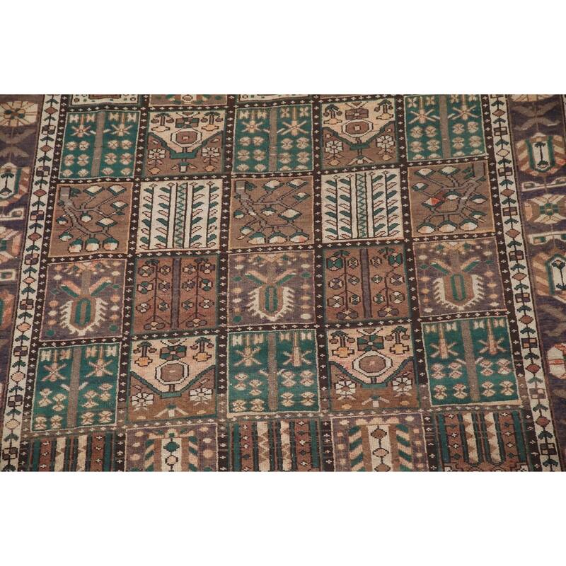 Distressed Bakhtiari Persian Vintage Area Rug Handmade Wool Carpet - 6'8"x 9'9"