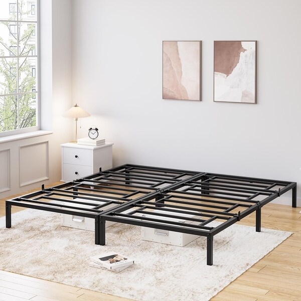 10 Inch Twin Bed Frame No Box Spring Needed, Heavy Duty Metal