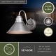 preview thumbnail 2 of 6, VAXCEL Outland 1-Light Brushed Pewter Dusk to Dawn Sensor Farmhouse Outdoor Wall Sconce, Gooseneck Metal Shade, Dark Sky