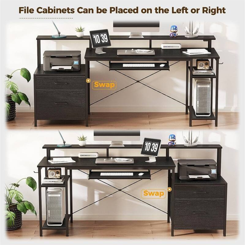 Computer Desk 65" with File Drawer