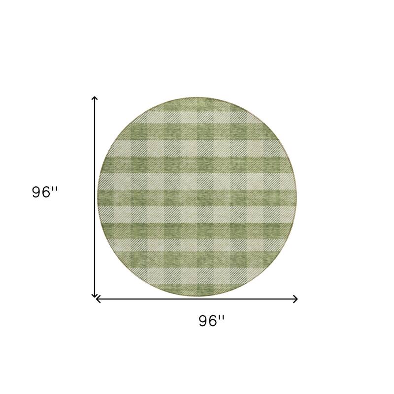 HomeRoots Plaid Transitional Rectangle Outdoor Rug