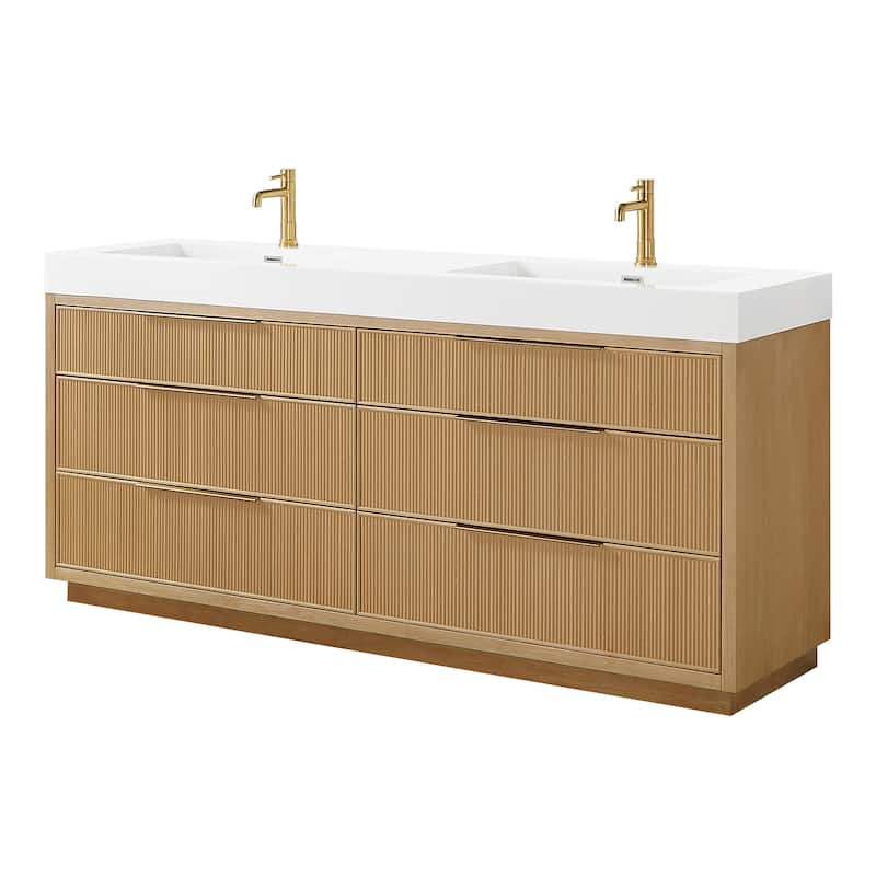 Hohhot Bath Vanity with Integrated Stone Sink Top without Mirror