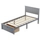 preview thumbnail 5 of 16, Twin Size Platform Bed with Under-bed Drawer, Gray