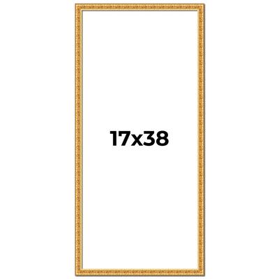 17x38 Frame Gold Real Wood Picture Frame Width 1 inches | Interior