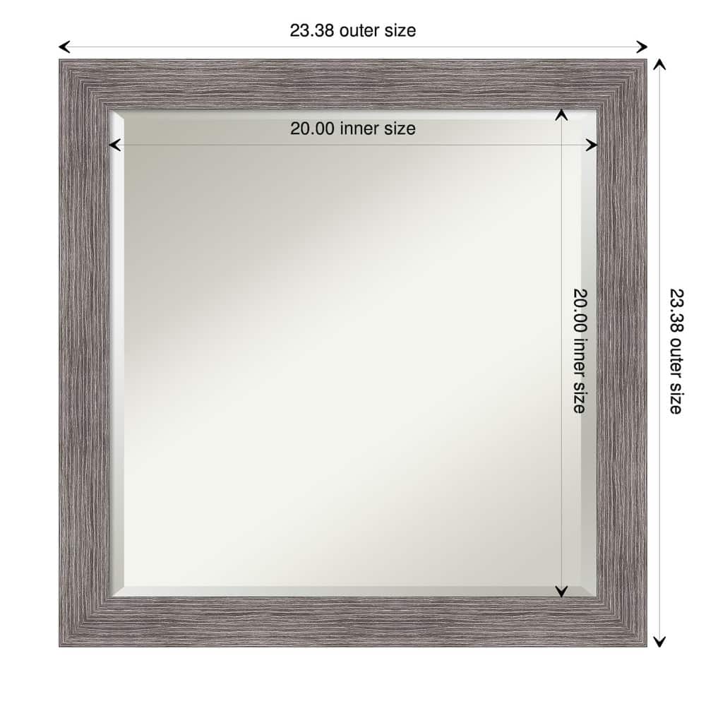 Beveled Wall Mirror - Pinstripe Plank Grey Narrow Frame - Pinstripe Plank Grey Narrow