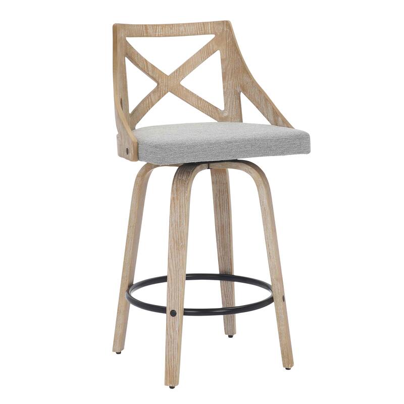 The Gray Barn Charlotte 26" Fixed-Height Counter Stool with Bent Wood Legs (Set of 2)