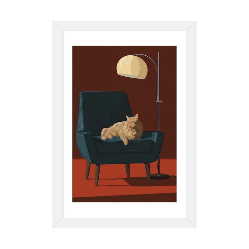 iCanvas "Cats In Fancy Chairs III" by Artcatillustrated - White - 24x16x1