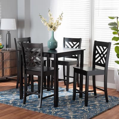 Caron Modern and Contemporary Wood 5-Piece Pub Set