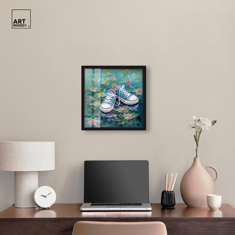 Lily Pad Sneakers II Shadowbox by Art Remedy