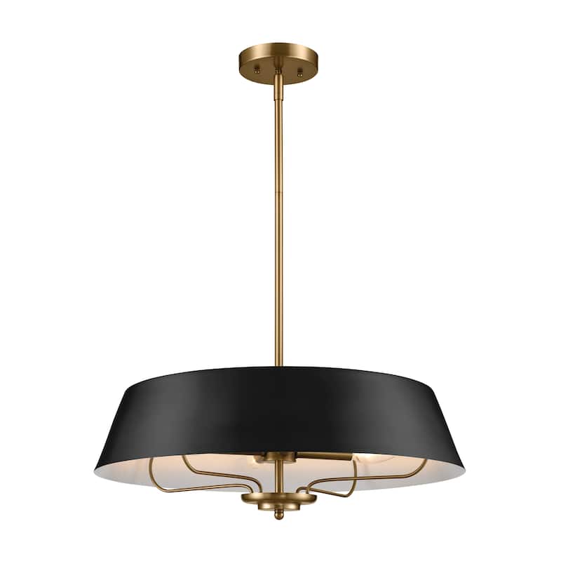 Kichler Lighting Luella 22 in. 4-Light Black Convertible Pendant Light/Semi Flush - 22 in
