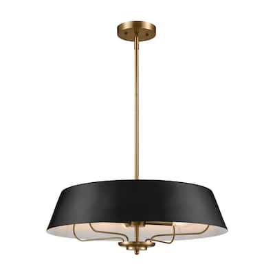 Kichler Lighting Luella 22 in. 4-Light Black Convertible Pendant Light/Semi Flush - 22 in