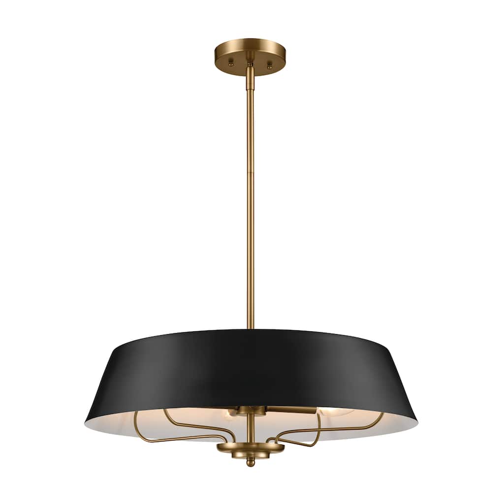 Kichler Lighting Luella 22 in. 4-Light Black Convertible Pendant Light/Semi Flush - 22 in
