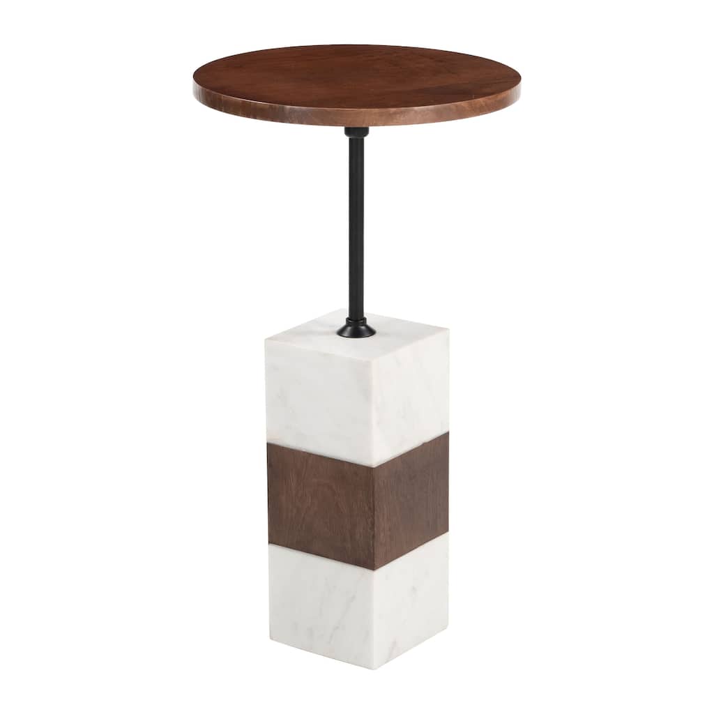 Stuk Side Table Brown & White