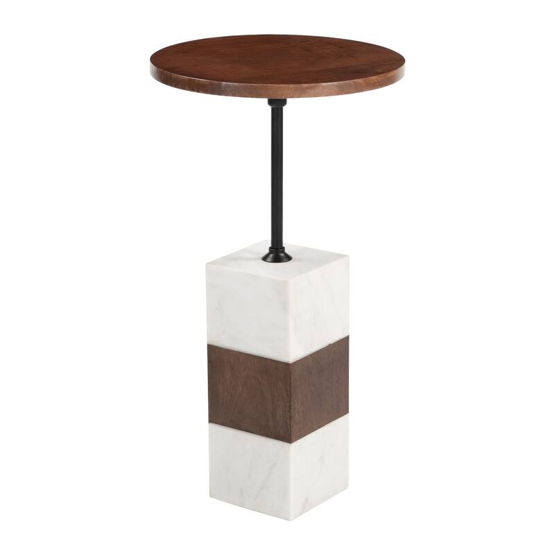 Stuk Side Table Brown & White - Brown/White