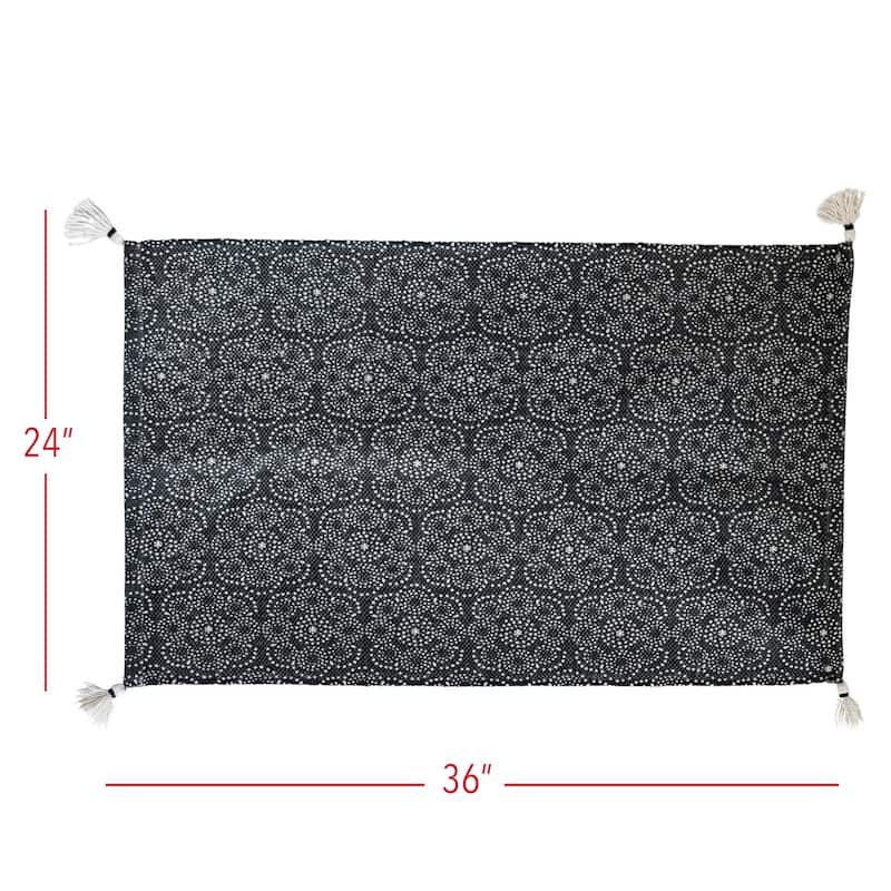 Foreside Home & Garden 2x3 Foot Boho Floral Outdoor Rug - 2' x 3' Rectangle