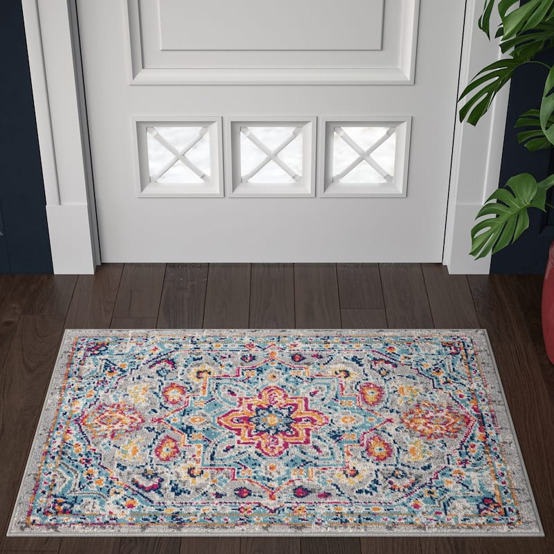 Dynah Bohemian & Eclectic Medallion Indoor Area Rug