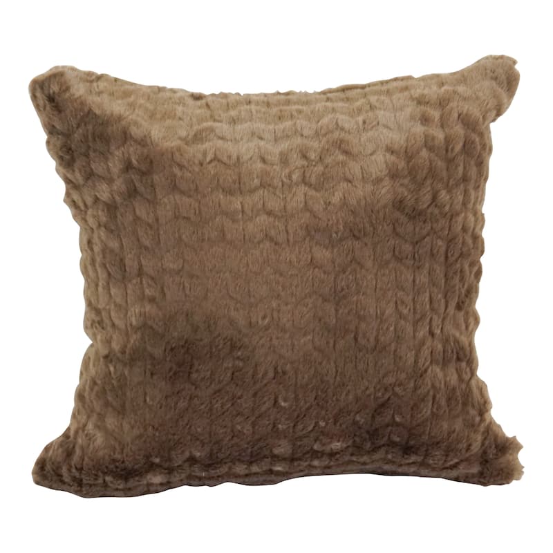 Blazing Needles 17-inch Square Synthetic Fur Throw Pillow