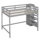 preview thumbnail 8 of 10, Full Size Loft Bed with Built-in Storage Wardrobe and Staircase, Gray