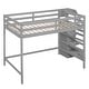 preview thumbnail 8 of 30, Full Size Loft Bed with Built-in Wardrobe Closet, Storage Staircase, Solid Pine Frame, Space-Saving Design