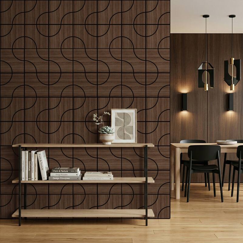 23.6" x 23.6" Wood Acoustic Wall Panels for Ceiling and Wall Decor, 4-Pack (15 sq ft)