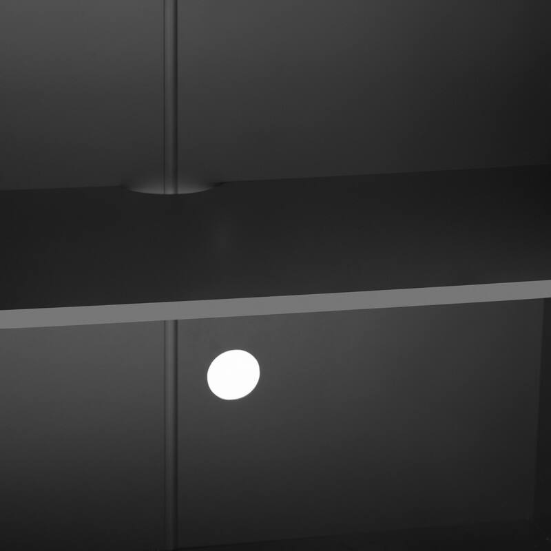 Four Wave Doors Hallway Cabinet Base Cabinet Cupboard, Stylish Buffet Cabinet Display Cabinet with Adjustable Shelves