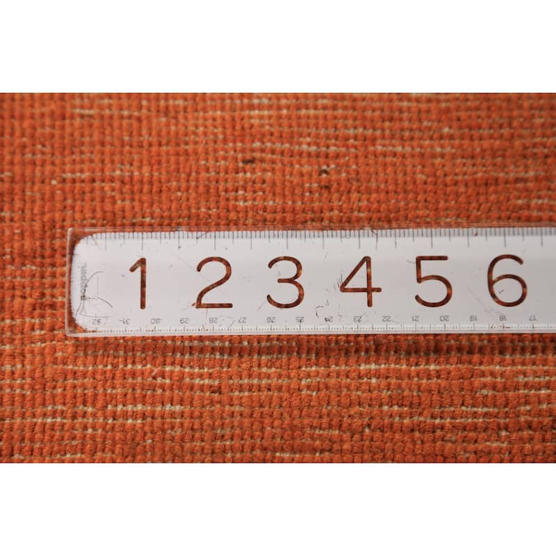 Modern Orange Gabbeh Oriental Area Rug Handmade Wool Carpet - 8'4" x 11'4"