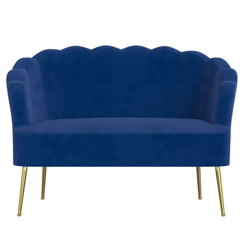 Velvet Comfortable Softness Metal Legs Loveseat Sofa