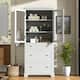 70.1" Modern High Freestanding Tall Bathroom Cabinet with 2 Adjustable Shelves, 3 Drawers, Soft Close Glass Doors - White