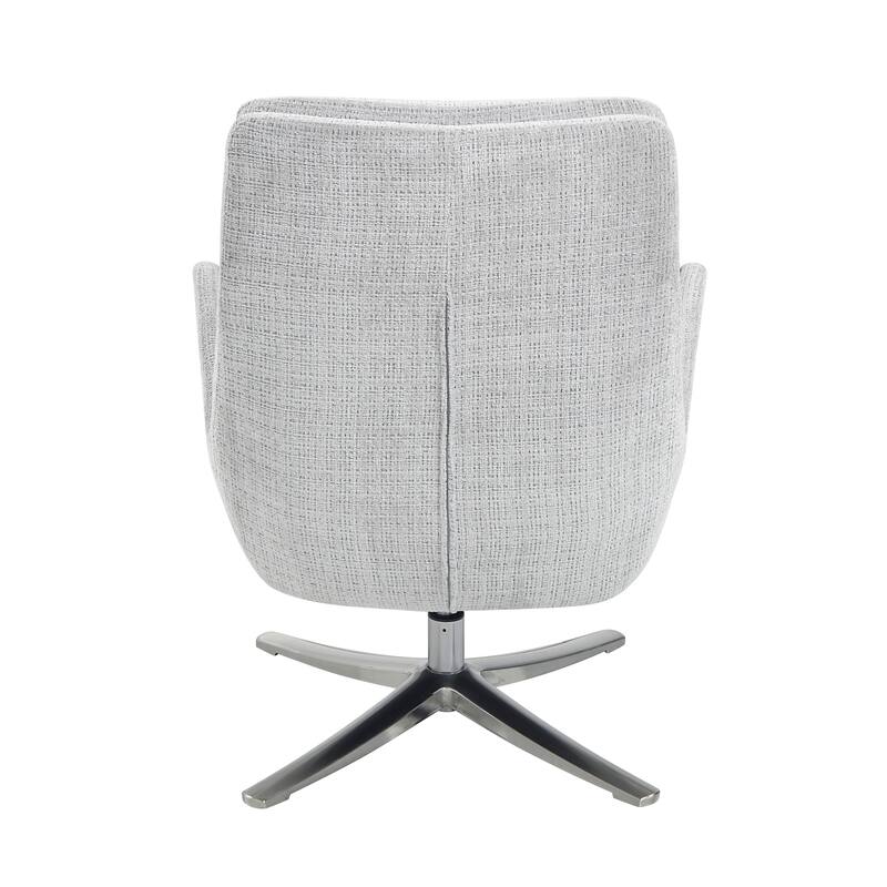 Pax 29" Chenille Swivel Chair with Ottoman - Metal Base