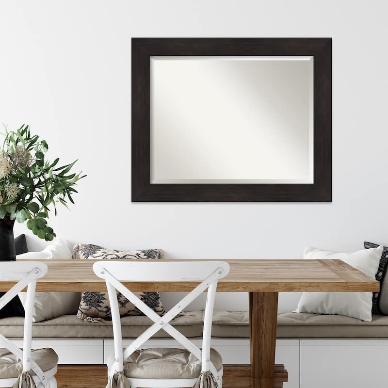 Beveled Wall Mirror - Furniture Espresso Frame - Furniture Espresso