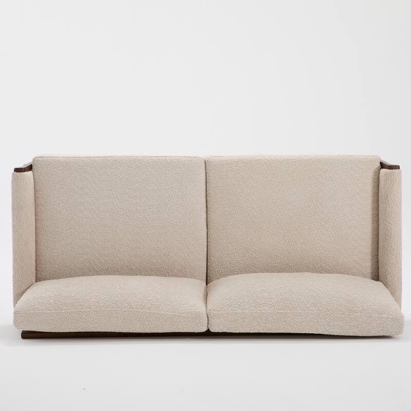 Christopher Knight Home - Mid-Century Modern 3-Seater 74" Upholstered Sofa with Solid Wood Frame