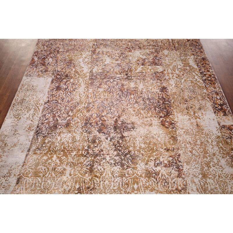 All-Over Abstract Modern Area Rug Hand-Knotted Wool Carpet - 5'4" X 7'10"