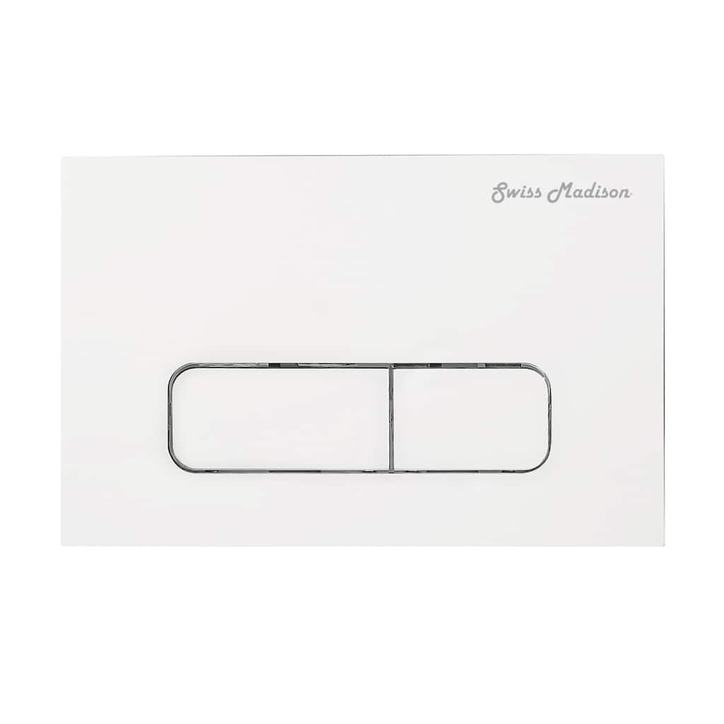Wall Mount Dual Flush Actuator Plate With Rectangle Push Buttons In White - 9.65" x 6.5" 0.5"