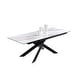 preview thumbnail 6 of 6, Somette Extendable Marbleized Ceramic Top Table w/ Crisscross Steel Base
