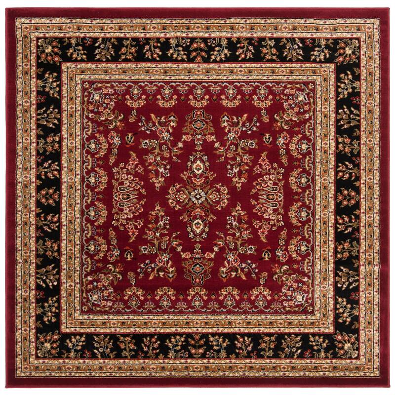 SAFAVIEH, Lyndhurst Sonja Traditional Oriental Rug - 5'3" Square - Red/Black