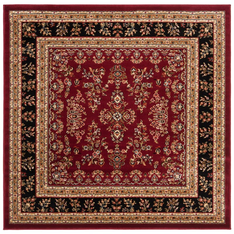SAFAVIEH Lyndhurst Kuralay Traditional Oriental Rug - 6' Square - Red/Black - Square